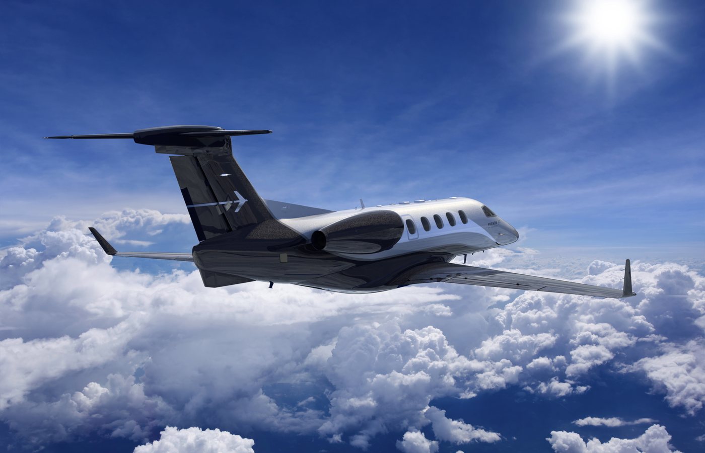 Embraer Phenom 300 in flight